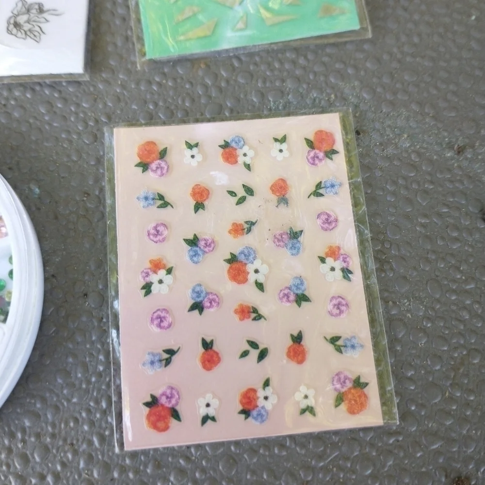 Nail art. Caviar beads stickers. Everything pictur
